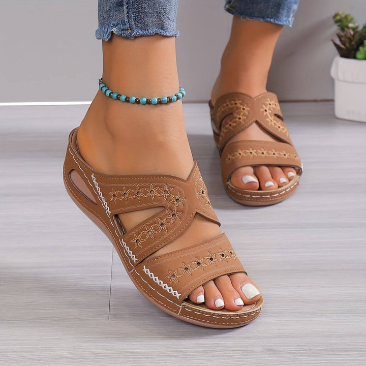 Soleva Embroidered Comfort Slides