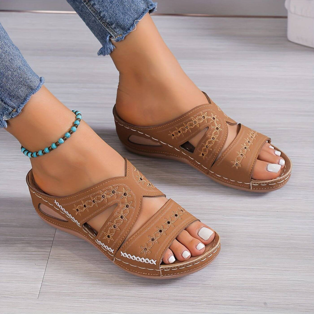 Soleva Embroidered Comfort Slides