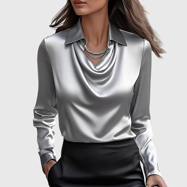 Tumi Draped Cowl Neck Blouse