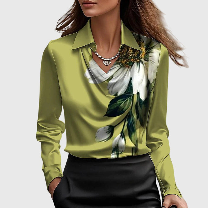 Tumi Draped Cowl Neck Blouse