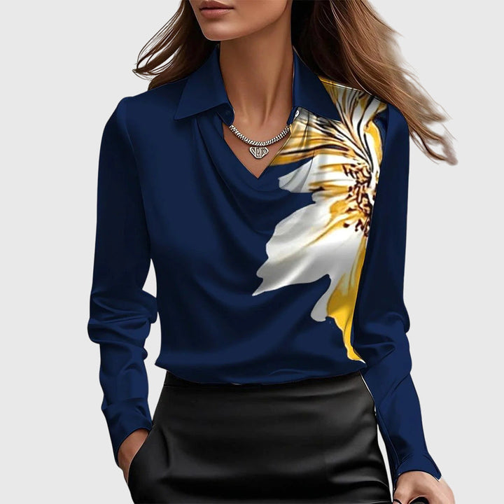 Tumi Draped Cowl Neck Blouse