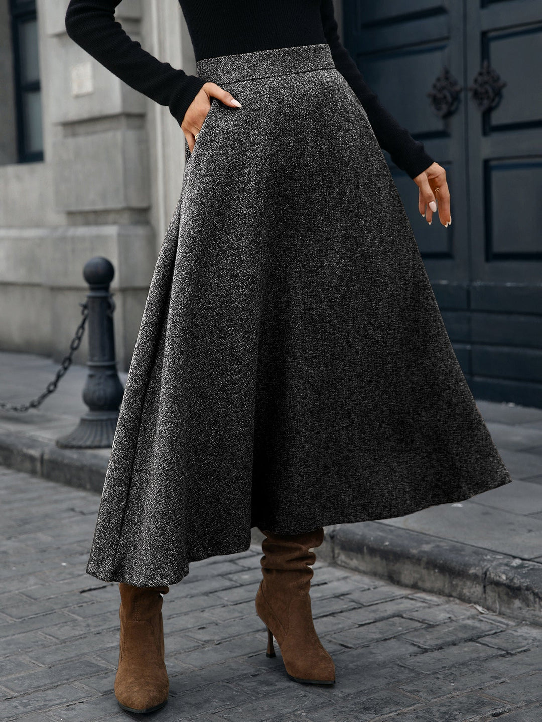 Ablea A-Line Knit Maxi Skirt