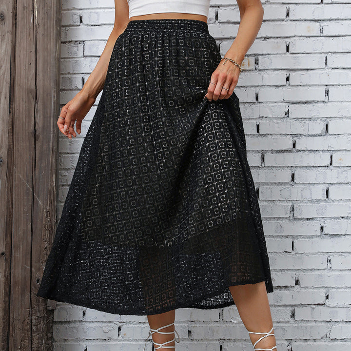 Abena Textured A-Line Midi Skirt