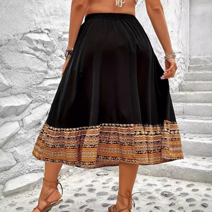 Abetta Bohemian Border Print Maxi Skirt