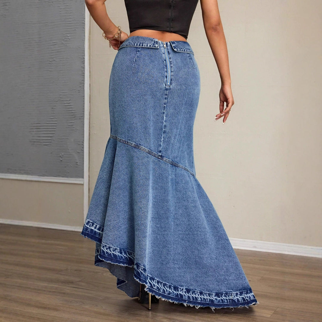 Abanna Asymmetric Waist Maxi Skirt