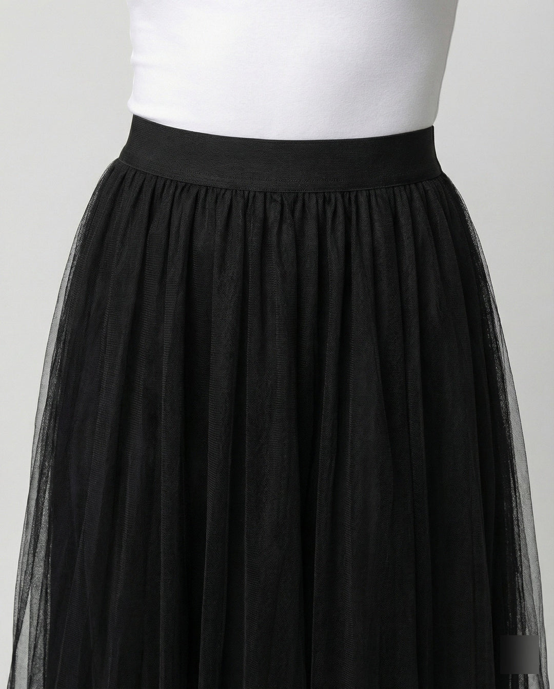 Abiana Pleated Tulle Midi Skirt