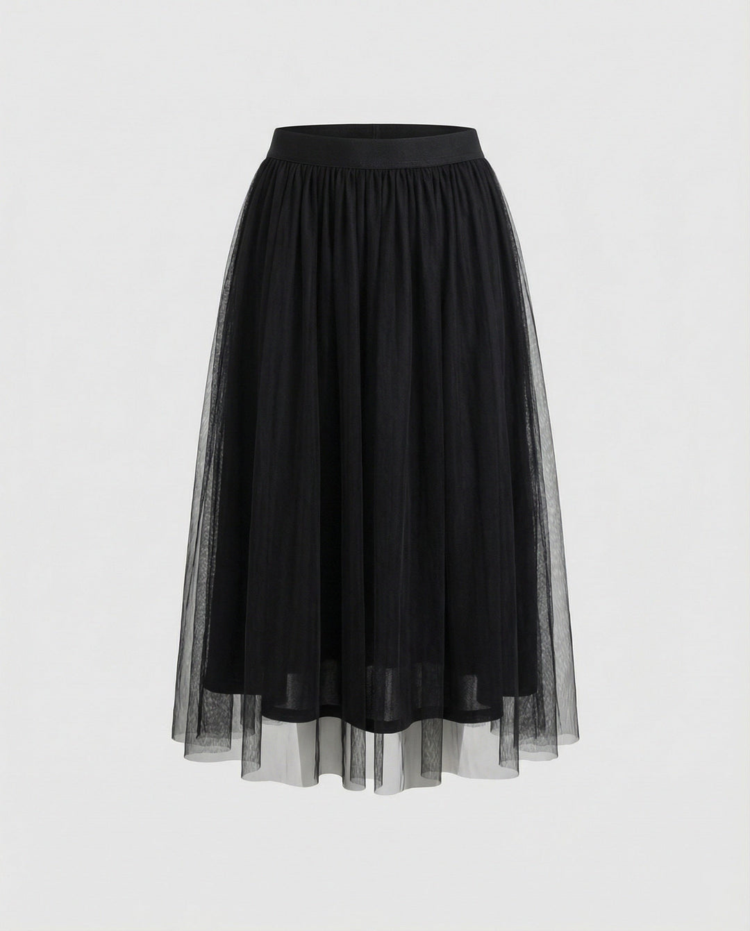 Abiana Pleated Tulle Midi Skirt
