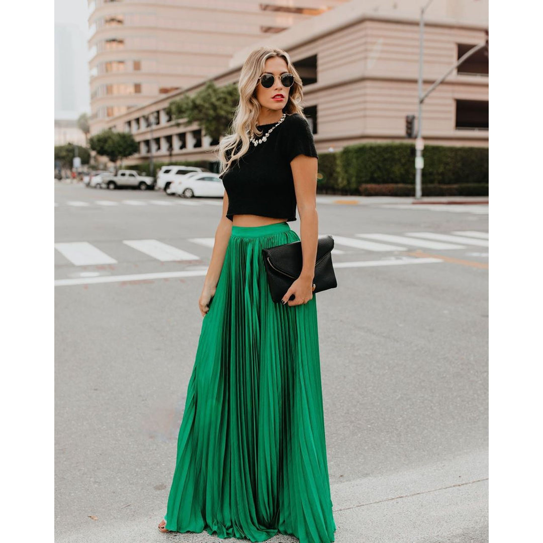 Abnia Pleated Maxi Skirt