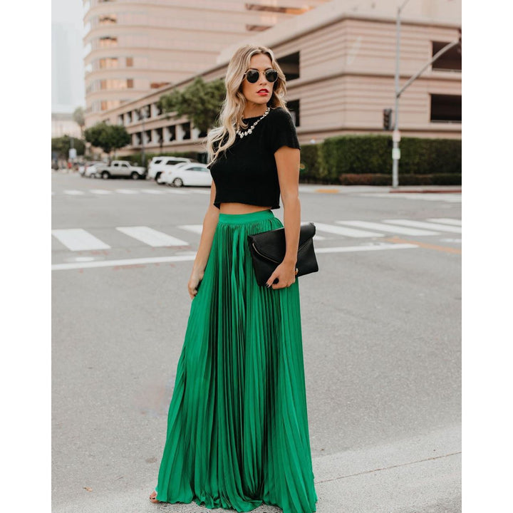 Abnia Pleated Maxi Skirt