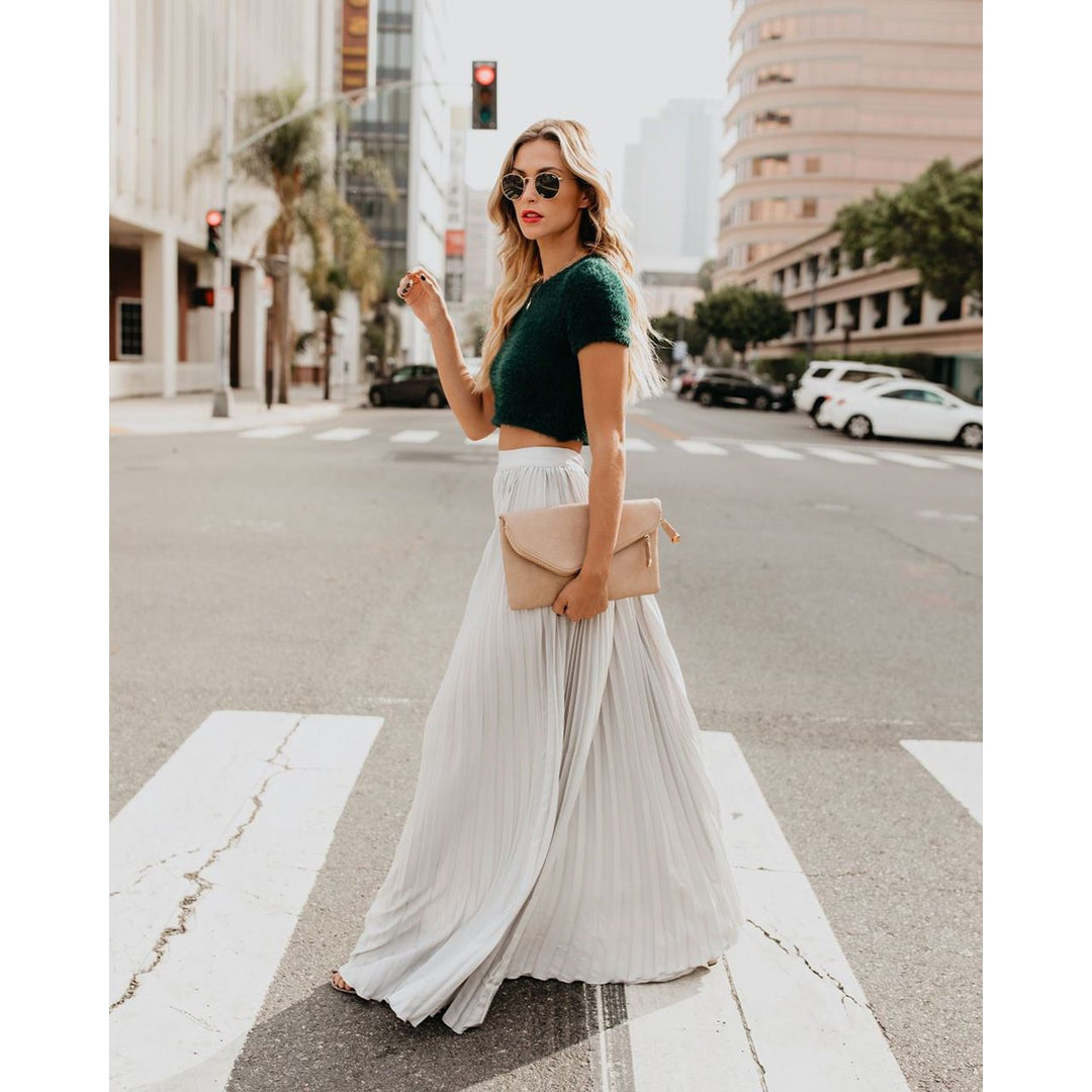 Abnia Pleated Maxi Skirt