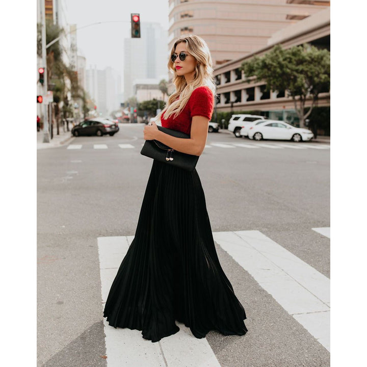 Abnia Pleated Maxi Skirt