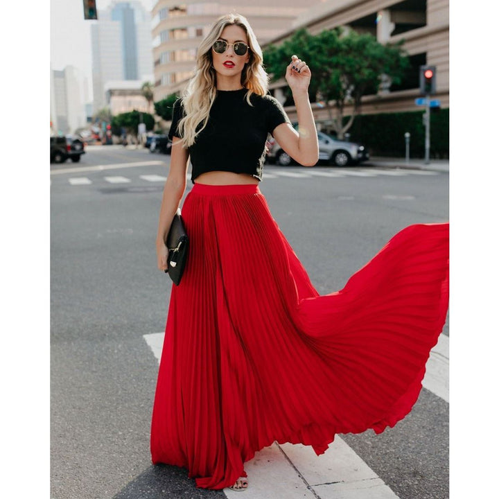 Abnia Pleated Maxi Skirt