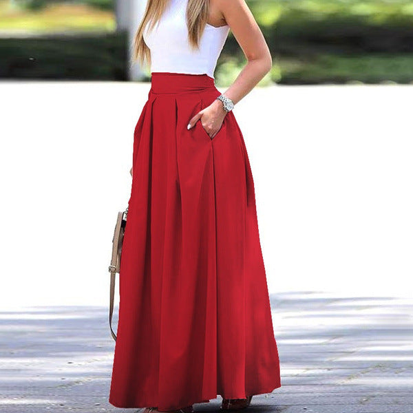 Ablynn Pleated A-Line Maxi Skirt
