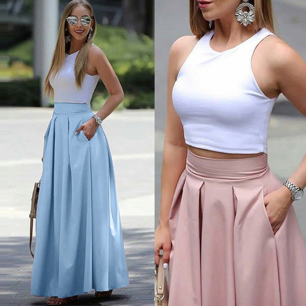 Ablynn Pleated A-Line Maxi Skirt
