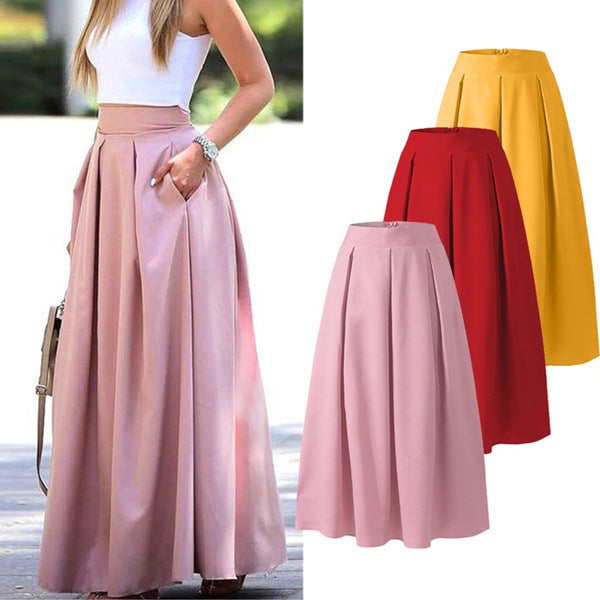 Ablynn Pleated A-Line Maxi Skirt
