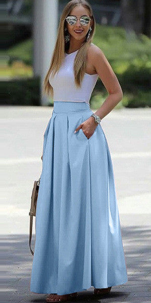 Ablynn Pleated A-Line Maxi Skirt