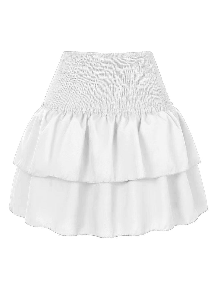 Abrea Smocked Tiered Mini Skirt
