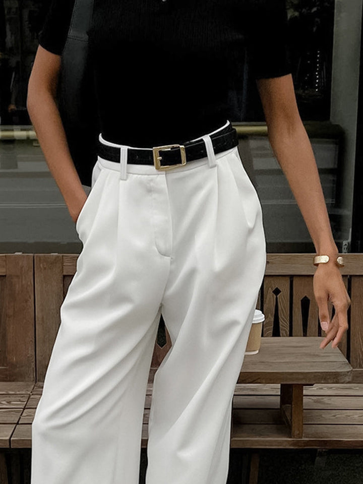 Yareli Pleated Wide Leg Tailored Pants