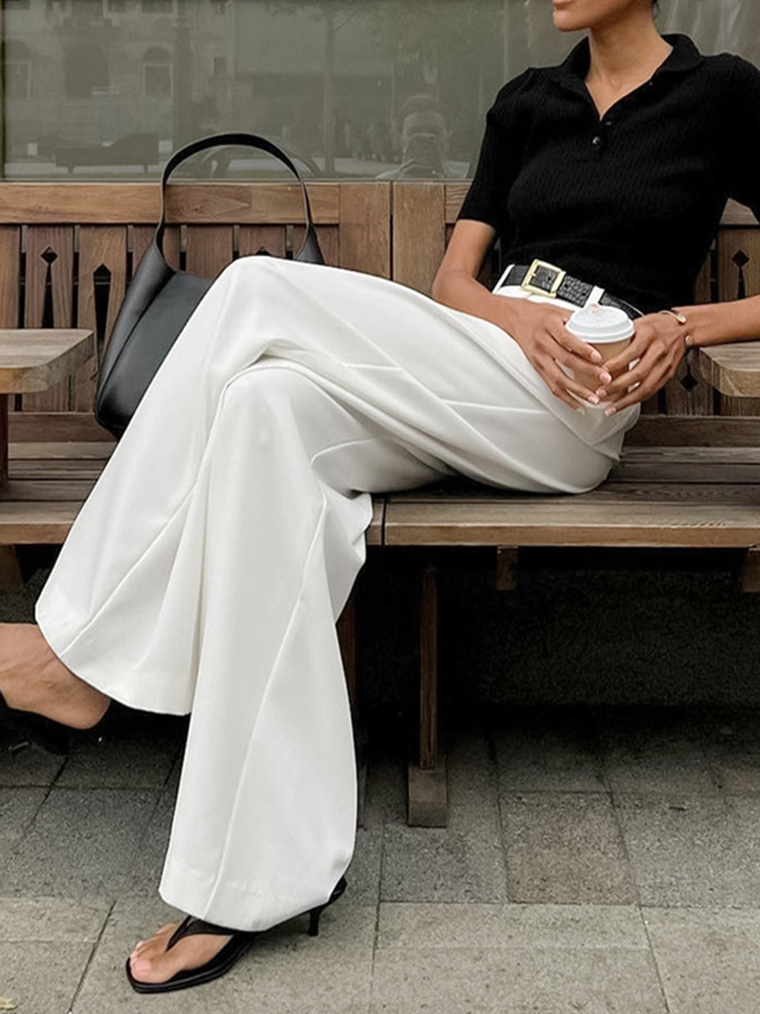 Yareli Pleated Wide Leg Tailored Pants