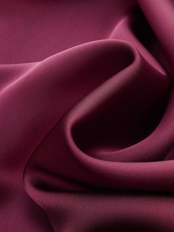 Monique Draped Satin Mock Neck Blouse