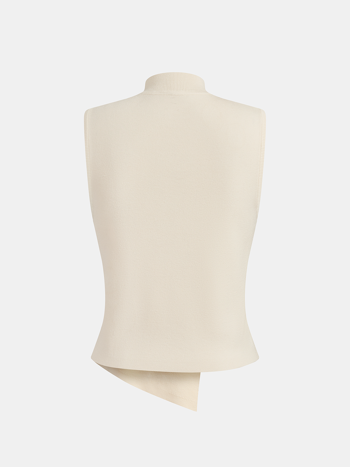 Ella Asymmetric Button Sleeveless Knit Top