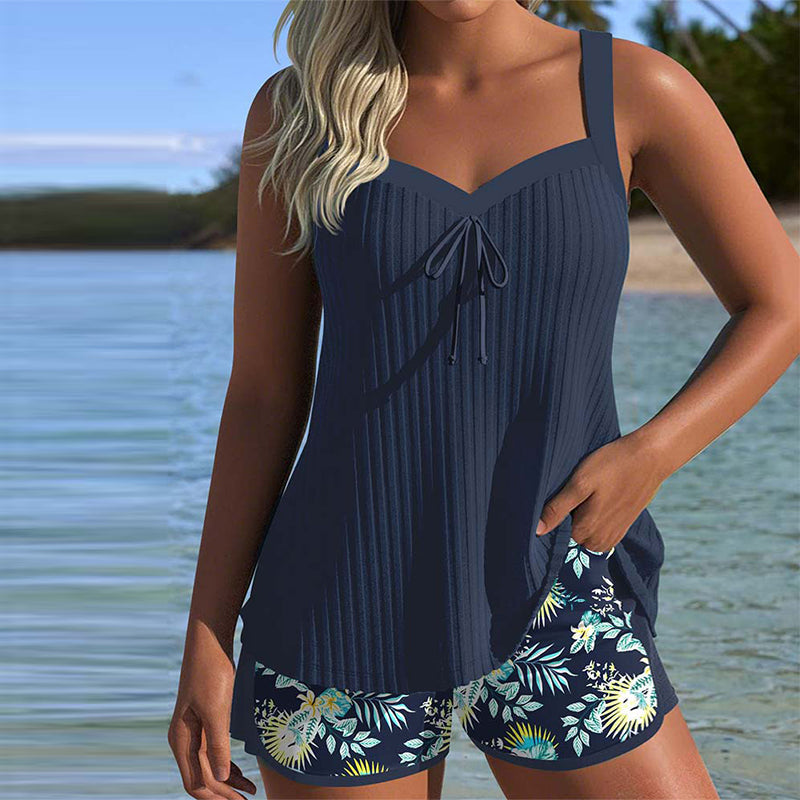 Thea Ribbed Tankini Set