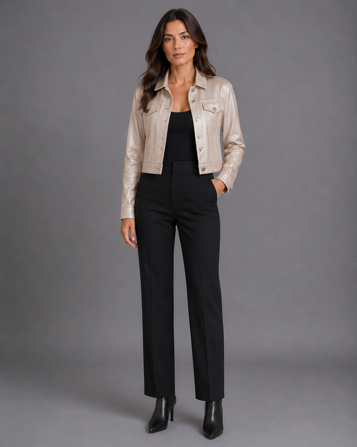 Ysolde Refined Cropped Moto Jacket