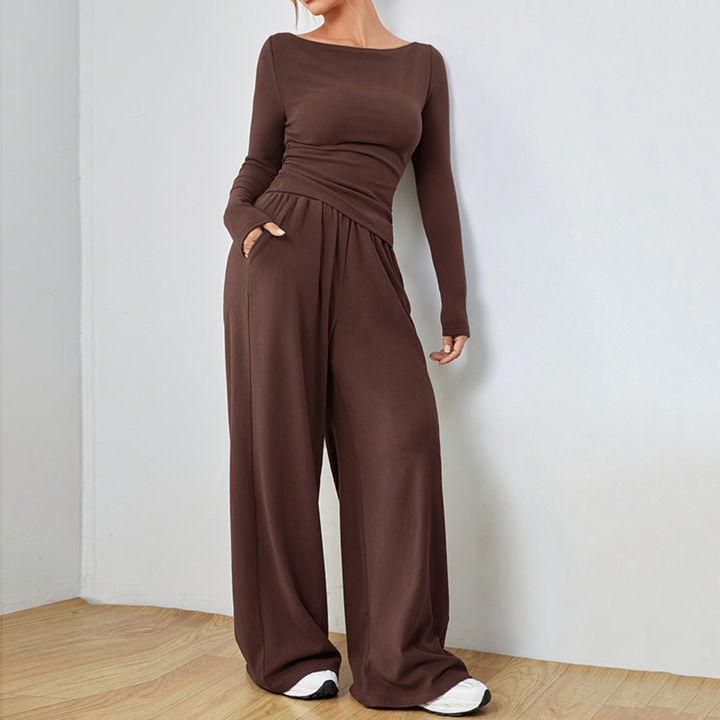 Linnea Ruched Waist Wide Leg Set