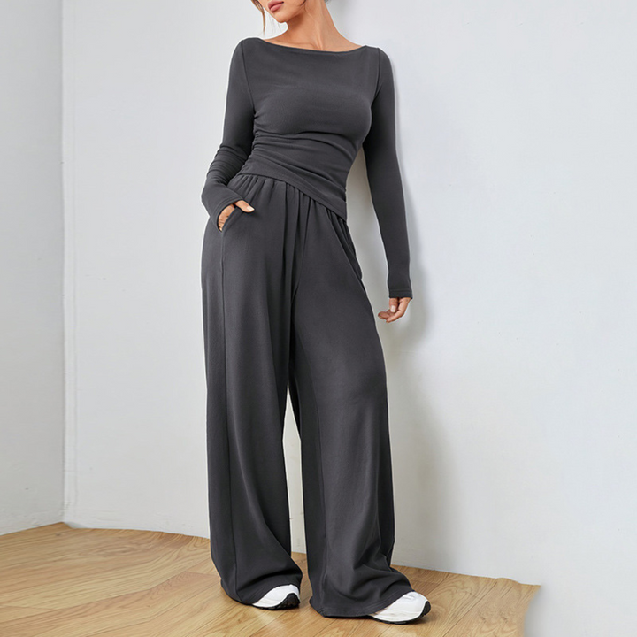 Linnea Ruched Waist Wide Leg Set