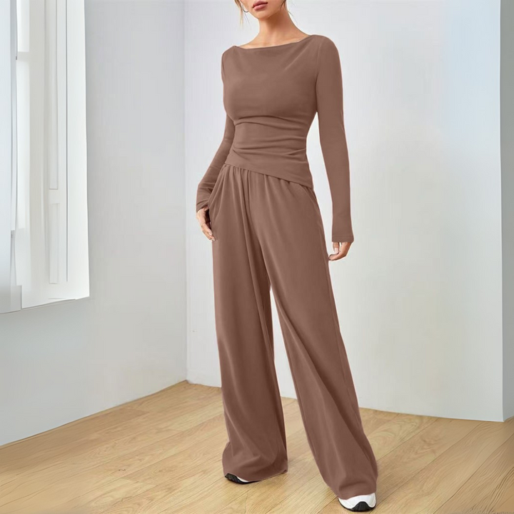 Linnea Ruched Waist Wide Leg Set