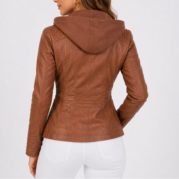 Delyth Hooded Moto Jacket