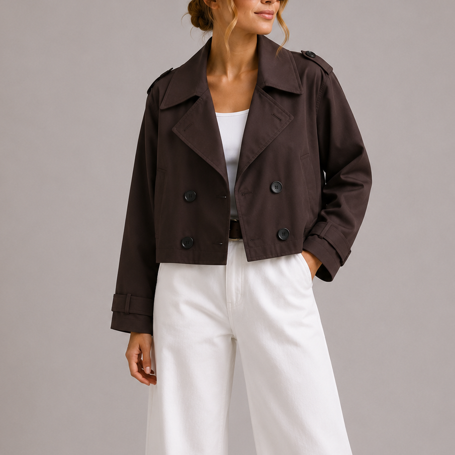Ismeria Cropped Trench Jacket