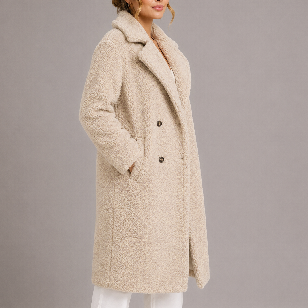 Xylina Teddy Double-Breasted Coat