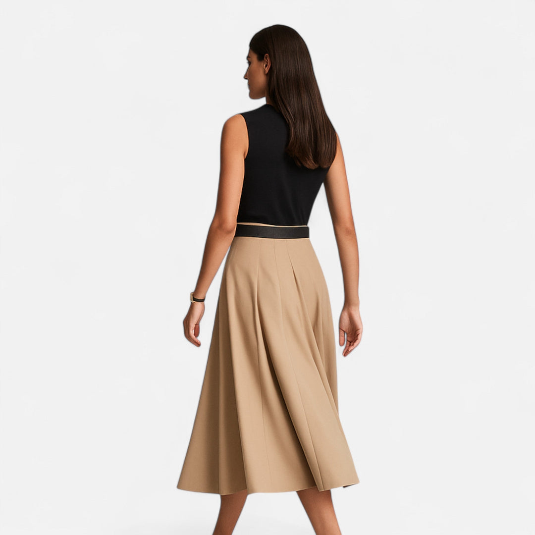 Camilla Contrast Bodice A Line Midi Dress