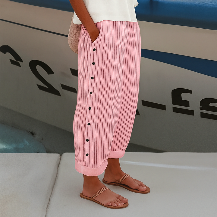 Barbara Striped Linen Pants