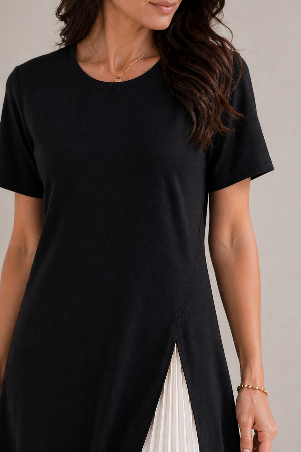 Nayeli Pleated Panel Midi Dress