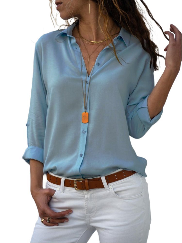 Ziva Roll Sleeve Utility Blouse