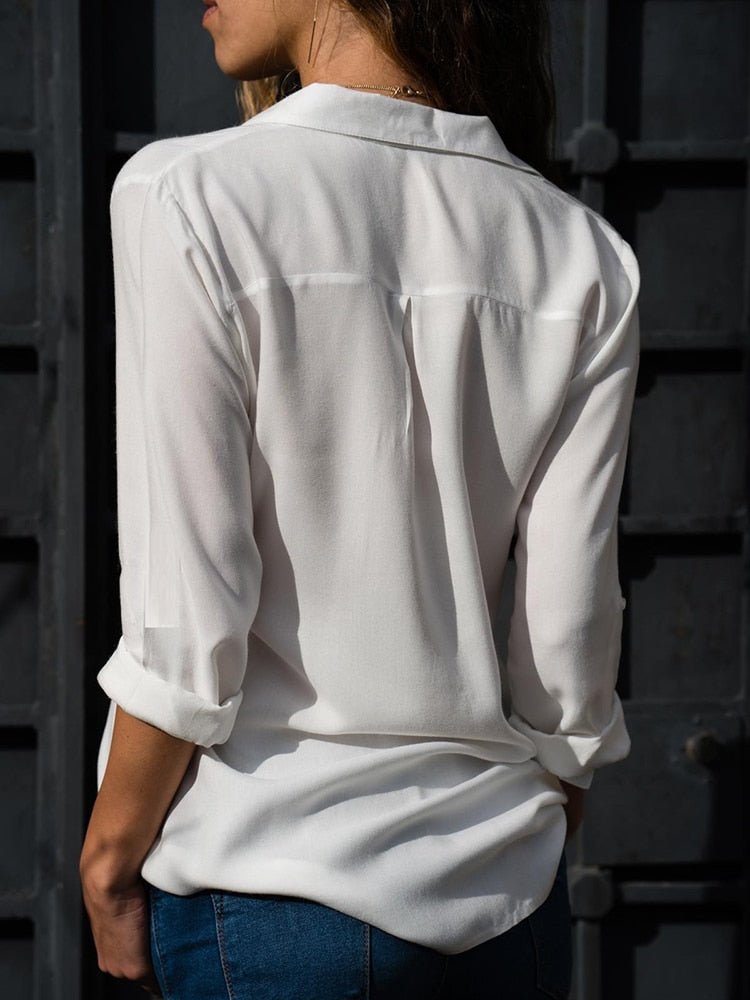 Ziva Roll Sleeve Utility Blouse