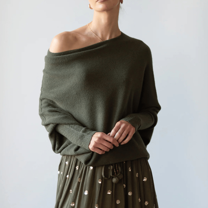 Yllana Off-Shoulder Batwing Sweater