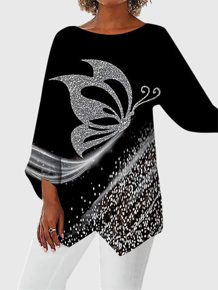 Valea Abstract Swan Tunic Blouse