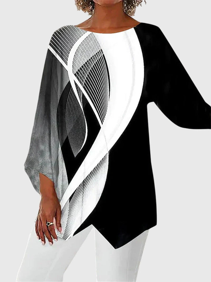Valea Abstract Swan Tunic Blouse