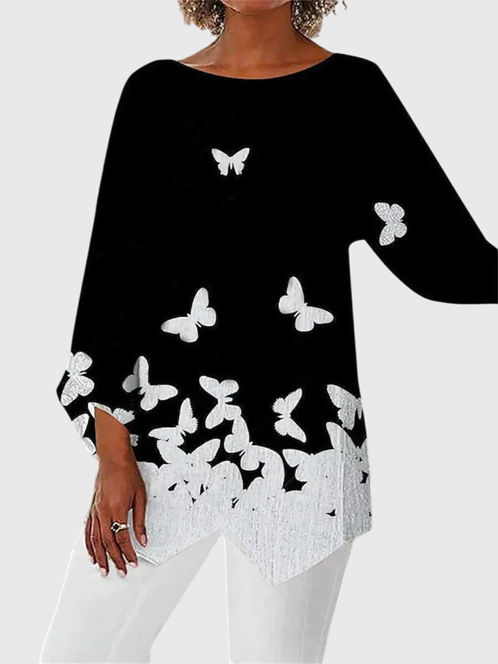 Valea Abstract Swan Tunic Blouse