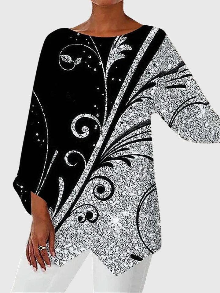 Valea Abstract Swan Tunic Blouse
