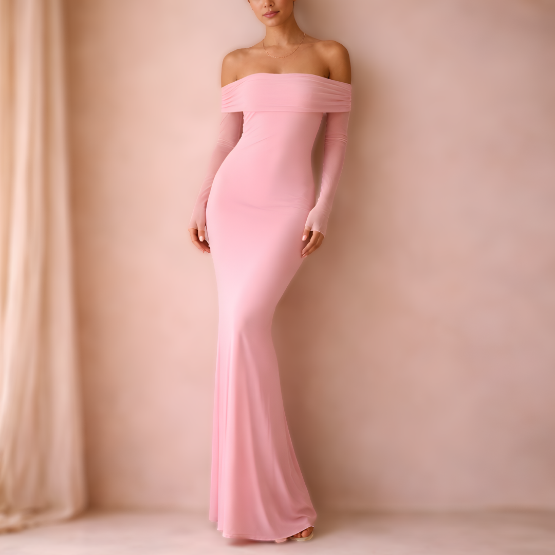 Blair Off Shoulder Long Sleeve Maxi Dress