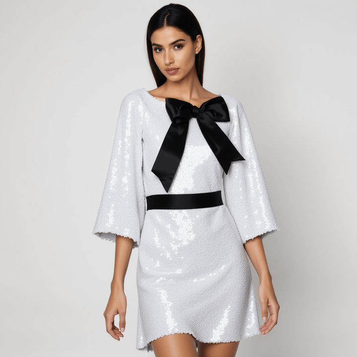 Liv Bow Detail Sequin Mini Dress