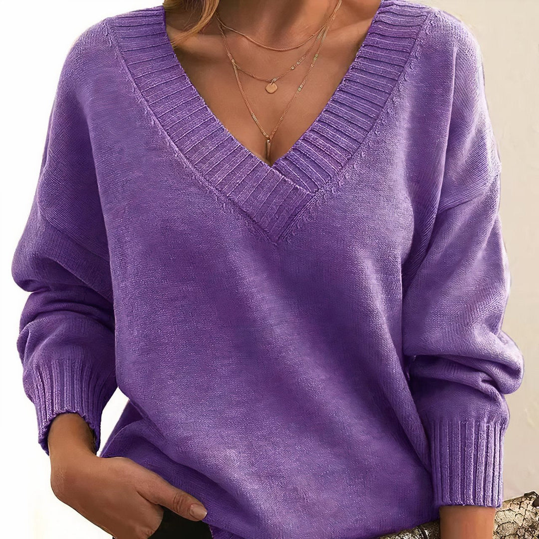 Donabel Relaxed V-Neck Sweater