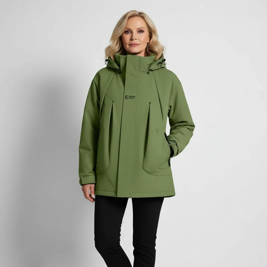 Alessia Hooded Utility Rain Jacket