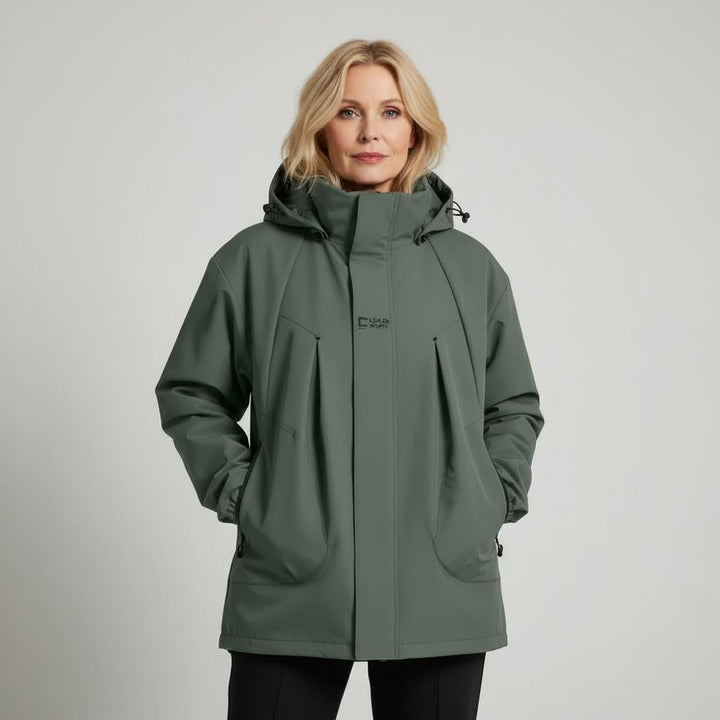 Alessia Hooded Utility Rain Jacket