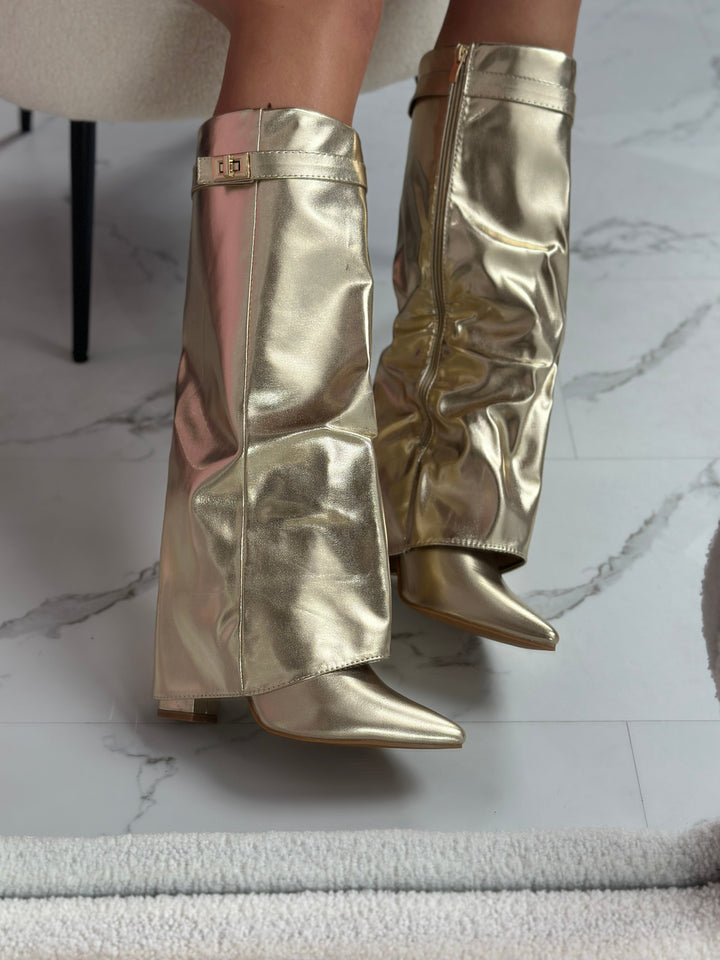 Millicent Metallic Knee High Boots