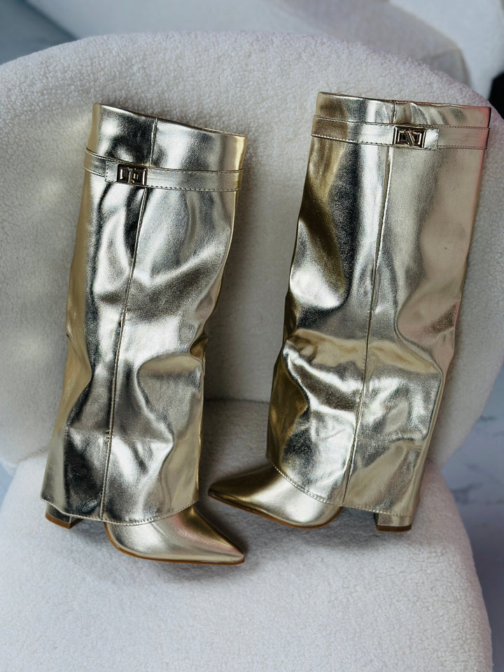 Millicent Metallic Knee High Boots